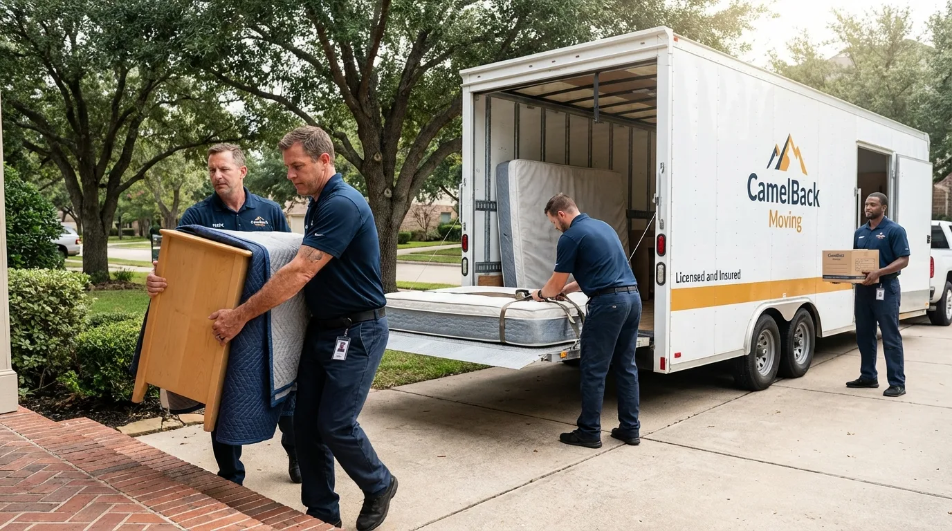 Crew loading residential truck for cross-state move from Woodinville, WA